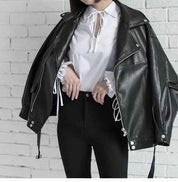 Leather Student Motorcycle Jacket - OLD MONEY LEGACY