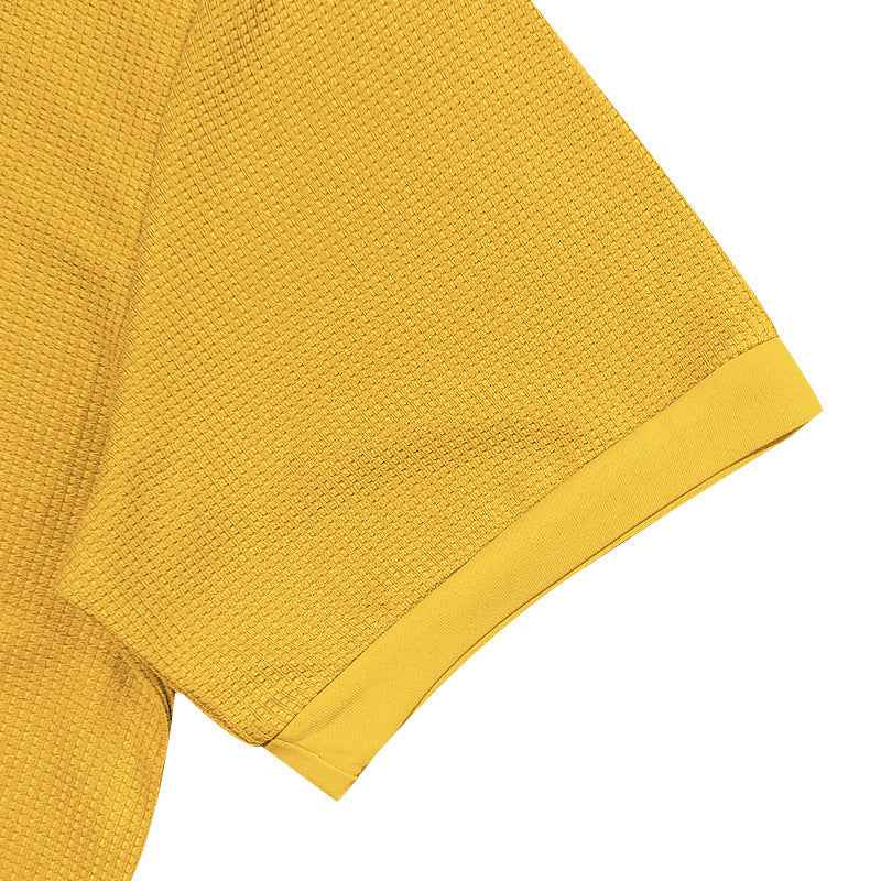 Men's Waffle Knit Polo Shirt Regular Fit - OLD MONEY LEGACY
