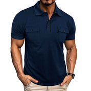 Men's Cotton Lapel Polo Shirt Regular Fit Short Sleeve - OLD MONEY LEGACY