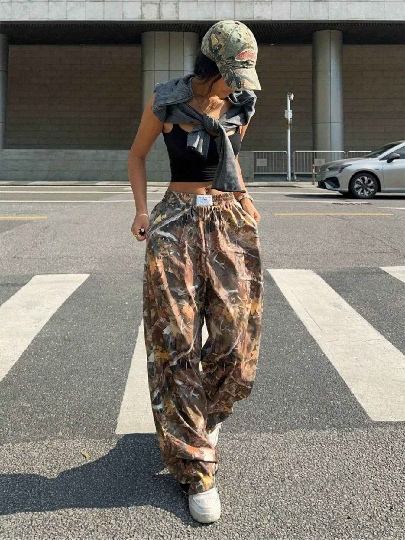 Womens Slim Camouflage Cargo Pants - OLD MONEY LEGACY