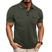 Men's Cotton Lapel Polo Shirt Regular Fit Short Sleeve - OLD MONEY LEGACY