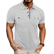 Men's Cotton Lapel Polo Shirt Regular Fit Short Sleeve - OLD MONEY LEGACY