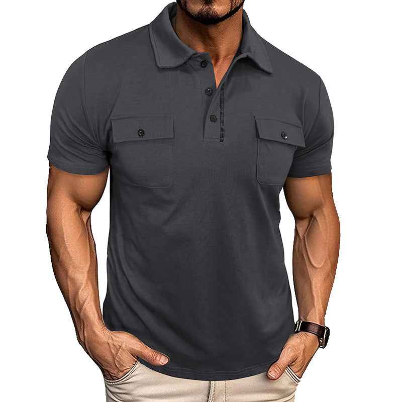 Men's Cotton Lapel Polo Shirt Regular Fit Short Sleeve - OLD MONEY LEGACY