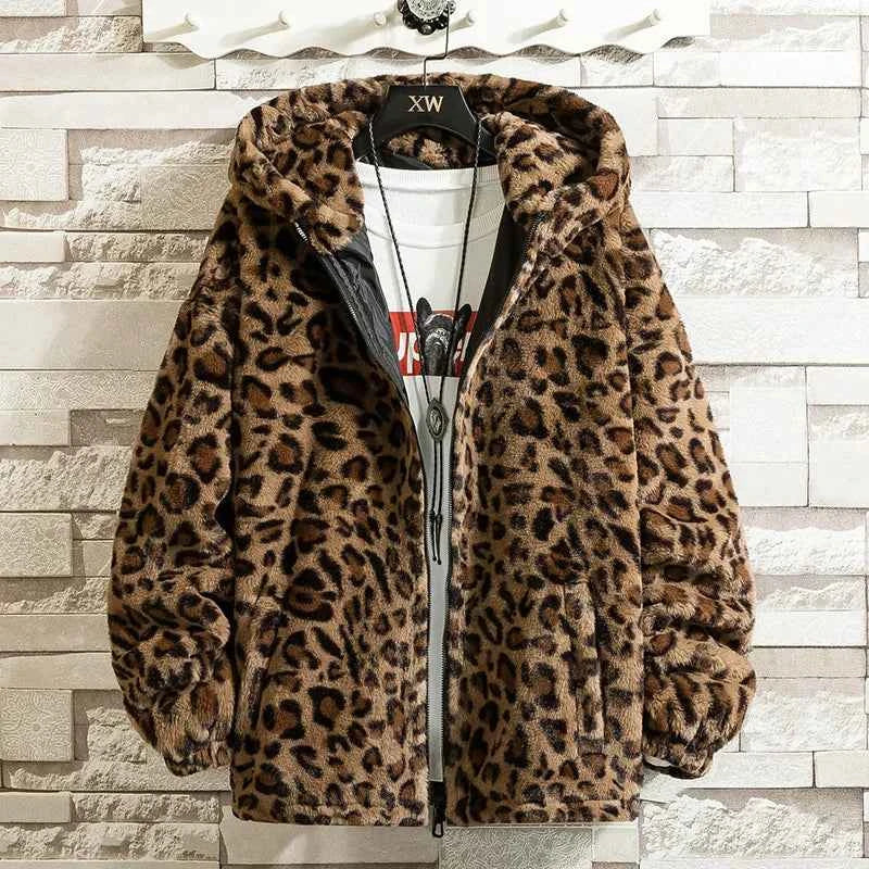 Leopard Faux Fur Jacket | Women's Animal Print Long Coat