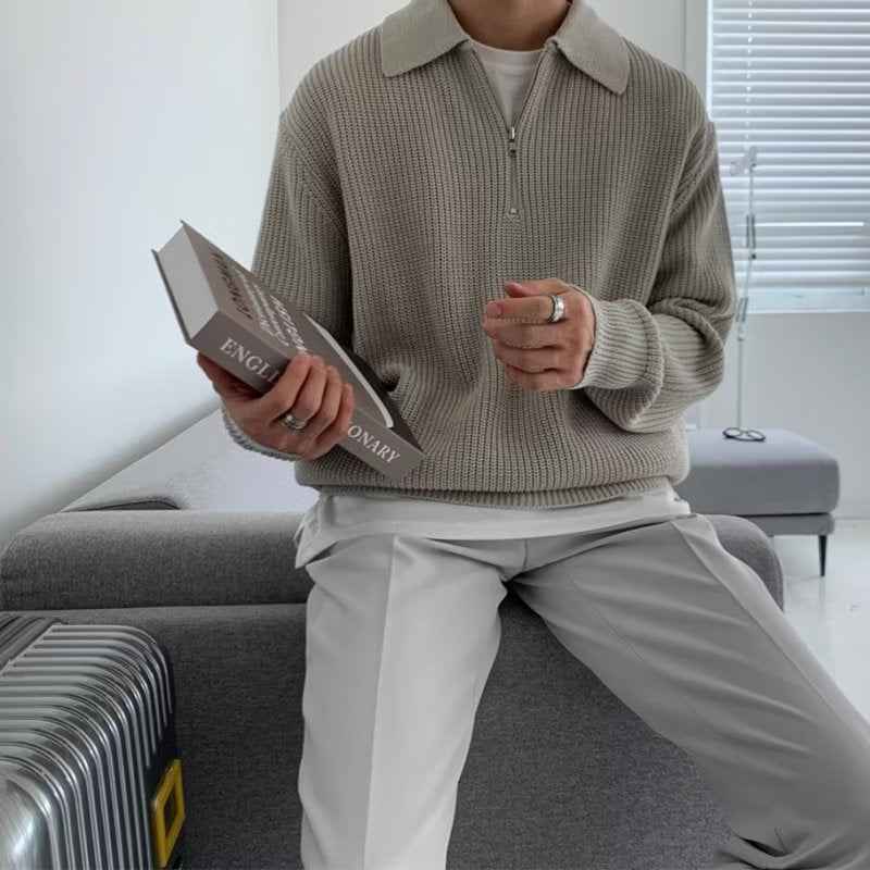 Sinan Knitted Sweater – Men’s Minimalist Pullover with Classic Crewneck