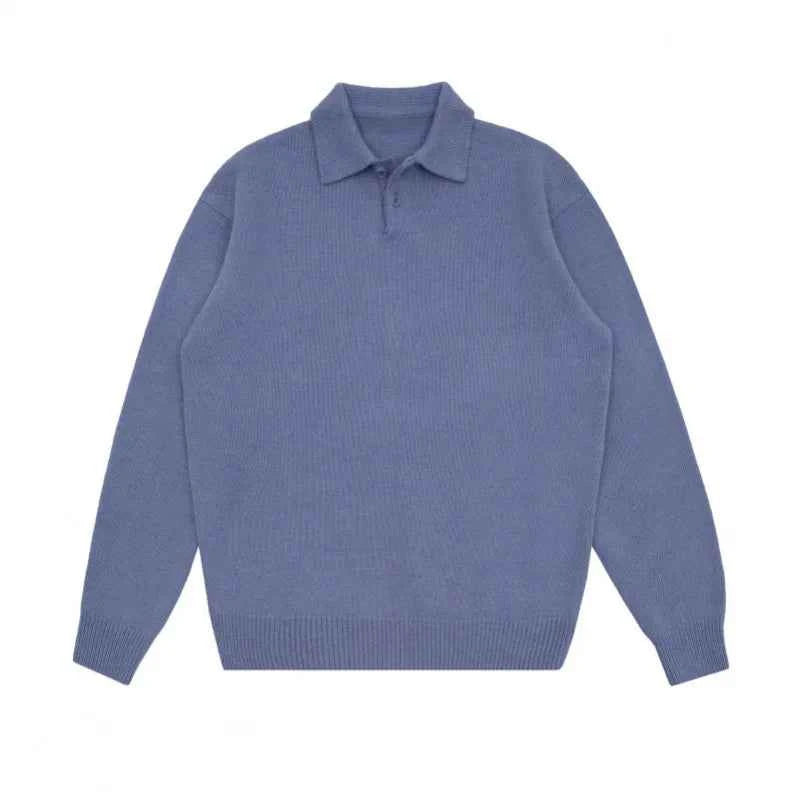 Cozy Knit Polo Sweater – Classic Men’s Pullover with Polo Collar