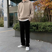 Cozy Knit Polo Sweater – Classic Men’s Pullover with Polo Collar