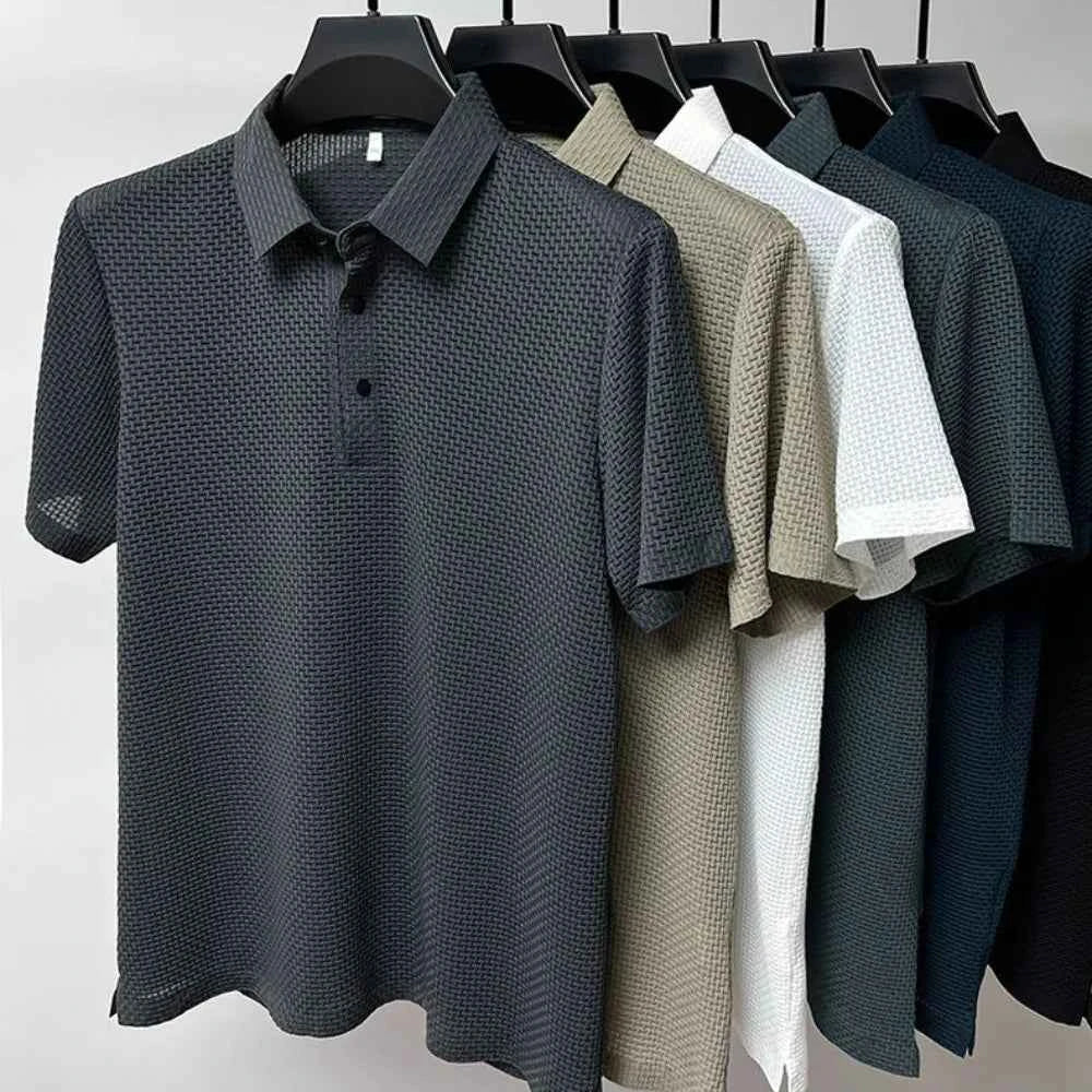 Textured Polo Shirt | Men's Knit Polo with Modern Fit