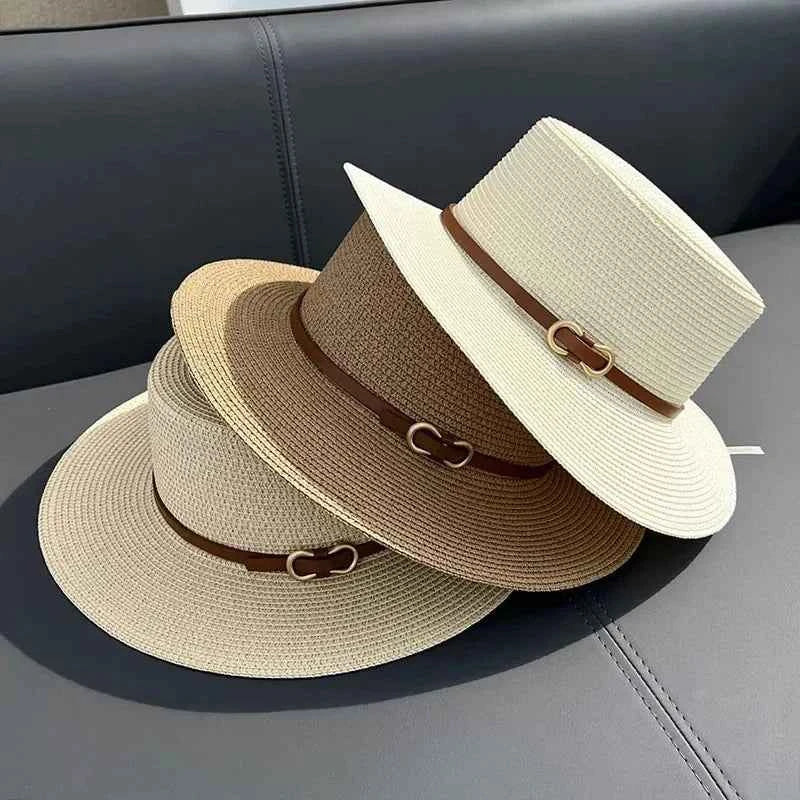Averys Heritage Sun Hat | Women's Wide Brim Straw Boater Hat with Band