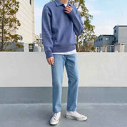 Cozy Knit Polo Sweater – Classic Men’s Pullover with Polo Collar