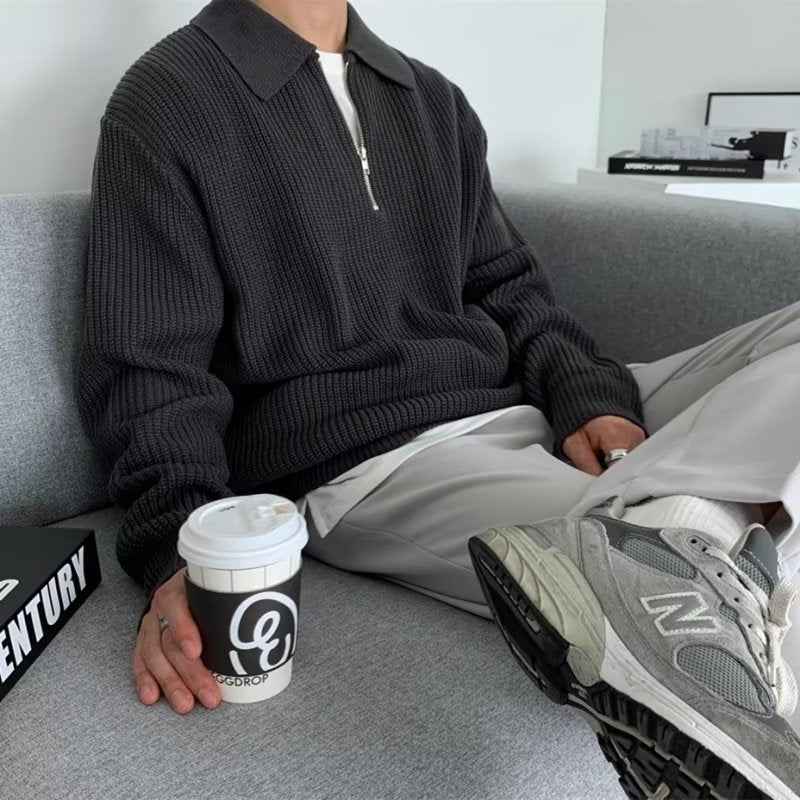 Sinan Knitted Sweater – Men’s Minimalist Pullover with Classic Crewneck
