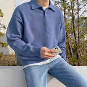 Cozy Knit Polo Sweater – Classic Men’s Pullover with Polo Collar