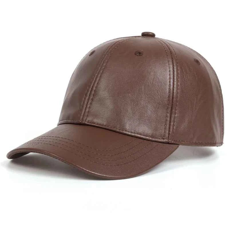Leather Baseball Cap | Genuine Leather Adjustable Unisex Trucker Hat