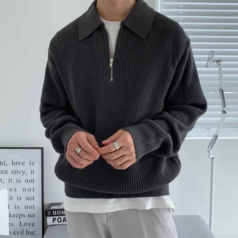 Sinan Knitted Sweater – Men’s Minimalist Pullover with Classic Crewneck