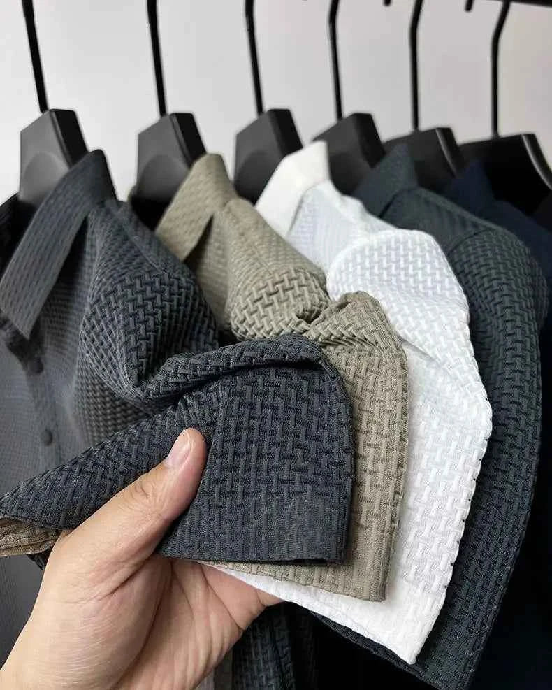 Textured Polo Shirt | Men's Knit Polo with Modern Fit