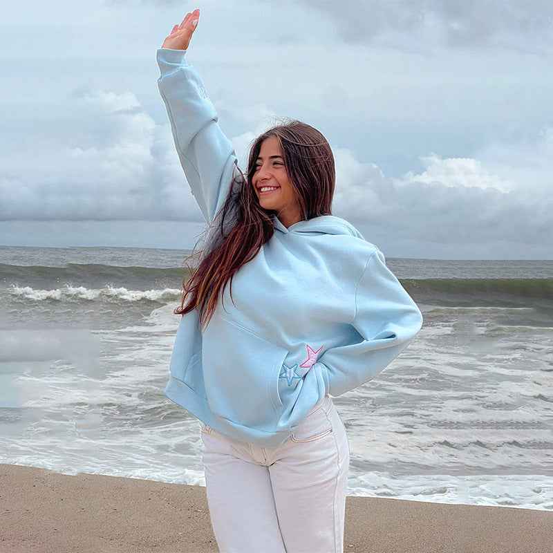 Womens Hooded Embroidered Knit Sweater - OLD MONEY LEGACY