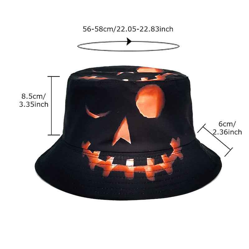 Unisex Fisherman Hat With Cartoon Pumpkin Grimace Print - OLD MONEY LEGACY