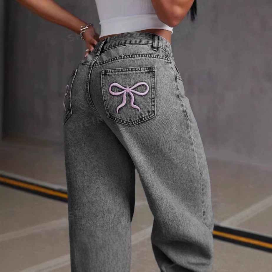 Women's Straight Leg Denim Jeans - OLD MONEY LEGACY