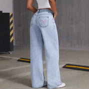 Women's Straight Leg Denim Jeans - OLD MONEY LEGACY