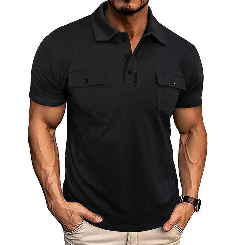 Men's Cotton Lapel Polo Shirt Regular Fit Short Sleeve - OLD MONEY LEGACY