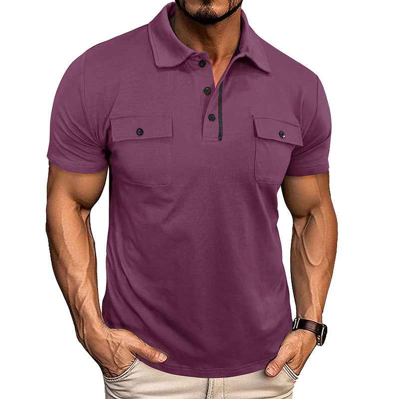 Men's Cotton Lapel Polo Shirt Regular Fit Short Sleeve - OLD MONEY LEGACY