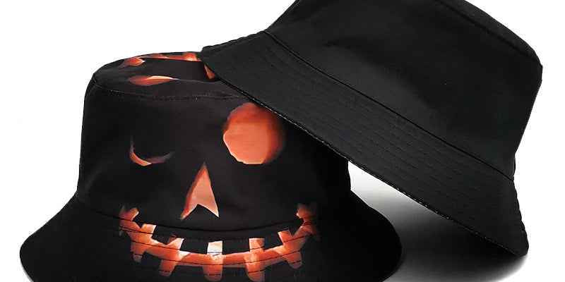 Unisex Fisherman Hat With Cartoon Pumpkin Grimace Print - OLD MONEY LEGACY