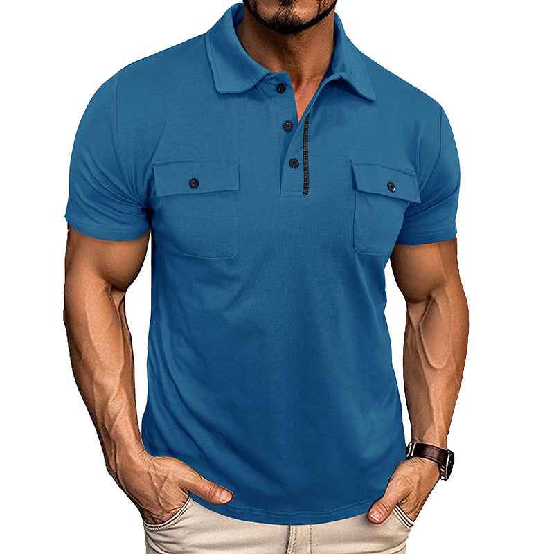 Men's Cotton Lapel Polo Shirt Regular Fit Short Sleeve - OLD MONEY LEGACY