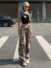 Womens Slim Camouflage Cargo Pants - OLD MONEY LEGACY