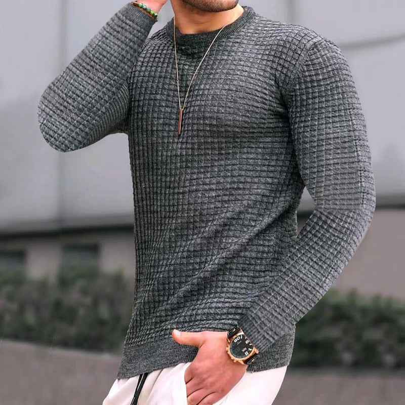 Trend Crew-neck Pullover Loose Knitted Long-sleeved Cotton Top - OLD MONEY LEGACY