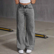 Women's Straight Leg Denim Jeans - OLD MONEY LEGACY